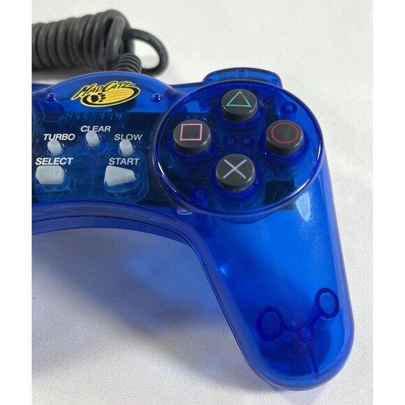 PlayStation Mad Catz Video Game Digital Controller Transparent Blue 8002 Tested - Picture 5 of 11